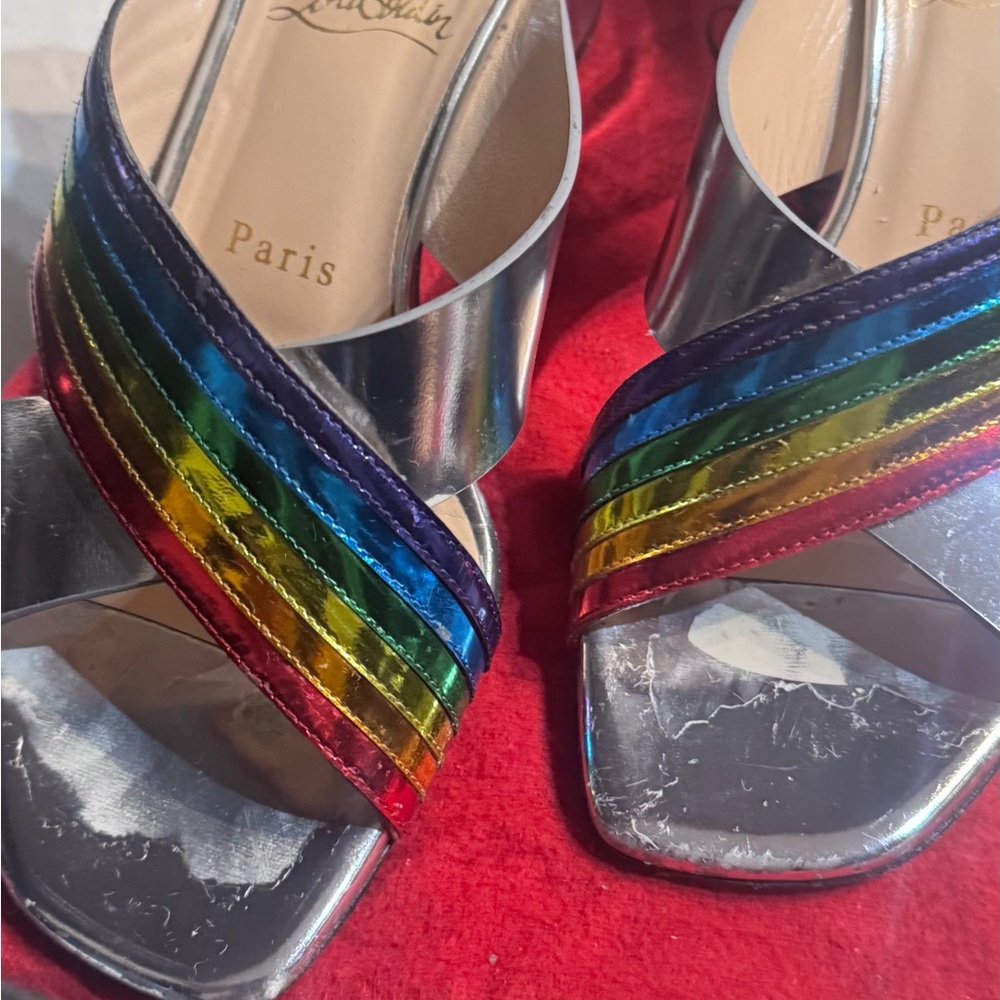Christian Louboutin Multicolor Strappy Heels - Picture 2 of 6